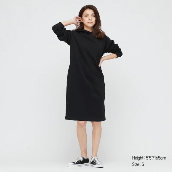 Women Sweat Longsleeve Hoodie Dress 